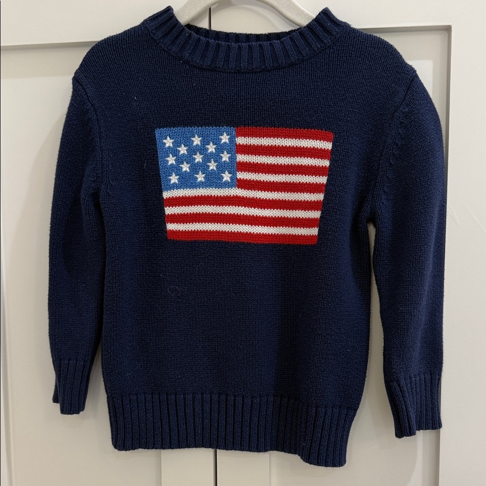 Ellsworth + Ivey Kids Classic Crewneck Sweater-American Flag 2T